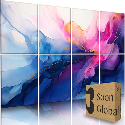 Soon Global Paquete de 8 Paneles Acústicos, Paneles de Pared Insonorizados, Paneles de Absorción de Sonido de 48 X 32 Pulgadas, Paneles de Pared
