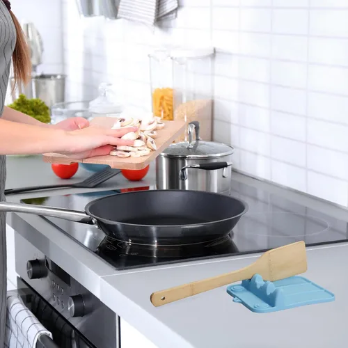 Miniatura 7 de Soporte para cucharas, soporte de cuchara de silicona para estufa con almohadilla de goteo, adecuado para múltiples utensilios de cocina, soporte