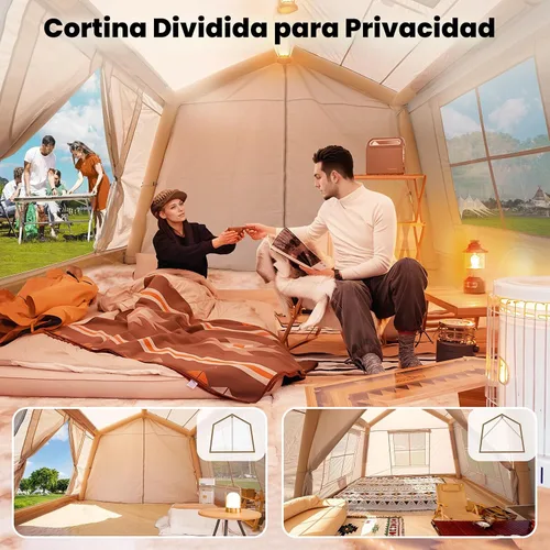 Miniatura 4 de Inflatable Tents for Camping, Blow Up Tent with Hand Pump, Easy Setup Inflatable Hot Tent with Stove Jack, Waterproof Oxford Air Glamping Tents for
