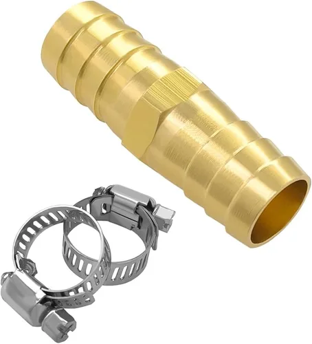 Miniatura 6 de Hooshing Kit de reparación de manguera de jardín de 6 piezas, conector de púas de latón de 1/2 pulgada con abrazaderas de acero inoxidable