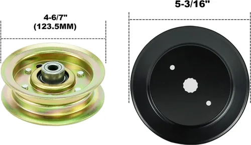 Miniatura 3 de Kit de reconstrucción de cubierta de 42 pulgadas para Husqvarna Craftsman LT1000 LT2000 con 2 husillos 130794 532130794, 2 cuchillas 134149, polea