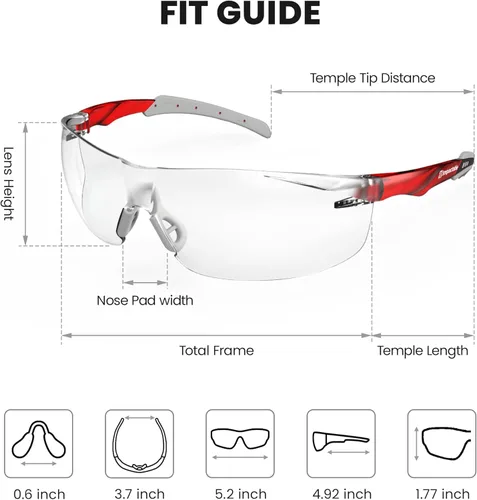 Miniatura 3 de ANSI Z87.1 Gafas de seguridad, antivaho, resistentes a los rayos UV, al impacto y a los arañazos para protección ocular en el trabajo, deportes
