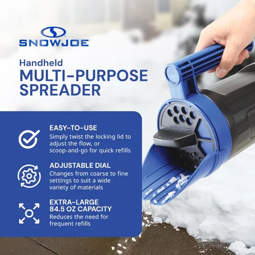 Miniatura 2 de Snow Joe SJSPD1 Esparcidor manual multiusos para todas las estaciones, 5 libras, con control de flujo de dial ajustable, para derretir hielo
