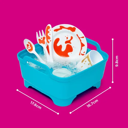 Miniatura 6 de Casdon Joseph Joseph Wash & Scrub. Juego de lavado para niños mayores de 3 años. Incluye cubiertos y vajilla que cambian de color para un juego