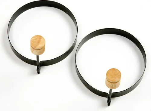 Miniatura 2 de Norpro Anillos redondos antiadherentes para huevos de panqueques, juego de 2, negro