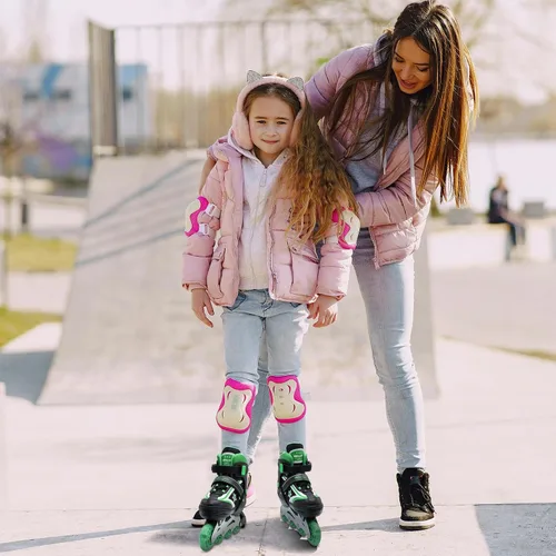 Miniatura 6 de Patines en línea para niños y niñas de 6 a 12 años, patines ajustables para principiantes con ruedas iluminadas para niños, jóvenes y adolescentes