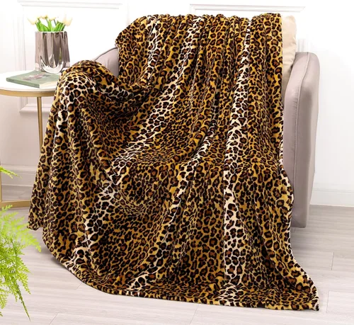 Miniatura 20 de Bnuitland Manta de franela con estampado de vaca marrón (50x70 pulgadas) con bolsa de almacenamiento, manta decorativa de doble cara súper suave