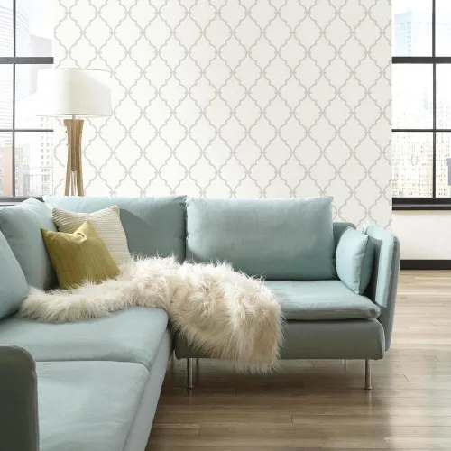 Miniatura 4 de Papel para empapelar York Wallcoverings con gráficos, diseño enrejado, YS9102 Piedra