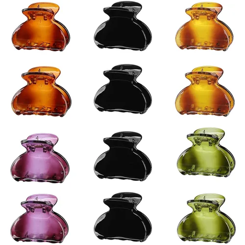 Miniatura 9 de Lolalet - Paquete de 12 pinzas pequeñas para el cabello para mujer, cabello fino y corto, 1.5 pulgadas, lindos clips de mandíbula de tamaño mediano