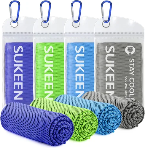 Miniatura 19 de Sukeen [4 unidades de toallas de refrigeración (40 x 12 pulgadas)], toalla de hielo, toalla de microfibra suave transpirable para yoga