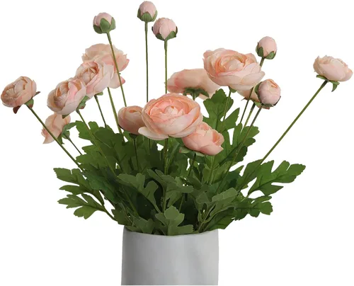 Miniatura 12 de Flores artificiales de seda, ranúnculo, flores falsas, 5 unidades, adecuadas para decoración de núcleos, creación floral de boda, arreglo floral