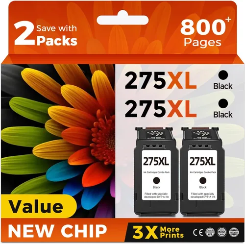 Cartuchos de tinta Skyink 275XL, reemplazo compatible para Canon 275 XL negro PGI275 PG275 PG-275 XL (paquete de 2) para impresoras TS3500 TS3522