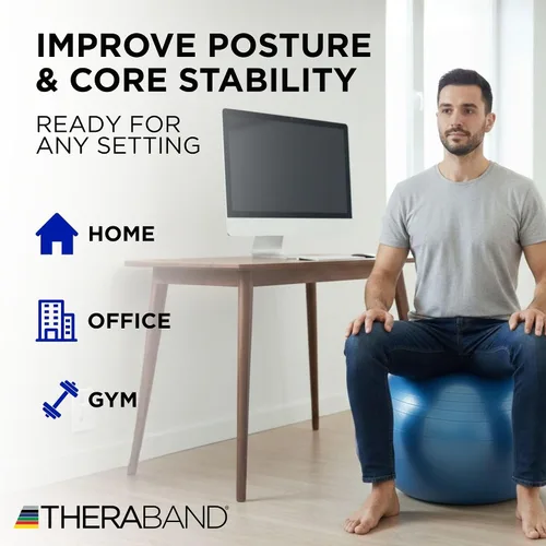 Miniatura 5 de THERABAND Exercise and Stability Ball for Improved Posture, Balance, Core Fitness, Coordination and Rehab