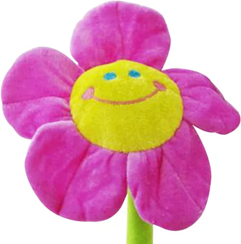 Flor artificial de peluche, ramo de girasol de felpa con tallos flexibles, flores rellenas para decoración del hogar para bodas, fiestas, Morado