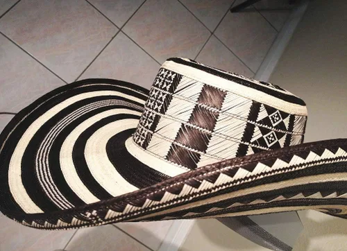 Miniatura 2 de Sombrero colombiano Sombrero Sinuano Arrow Cane Caña Flecha Vueltiao Hecho por Auténticos Indígenas Colombianos
