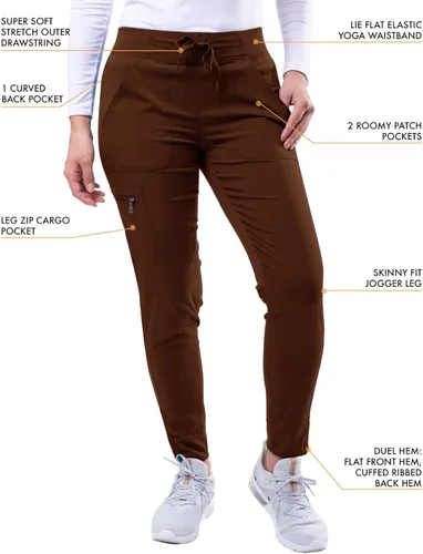 Miniatura 4 de Adar Pro - Conjunto de ropa quirúrgica con mejora de movimiento para mujer, blusa médica con cuello en V y pantalón médico deportivo y para yoga