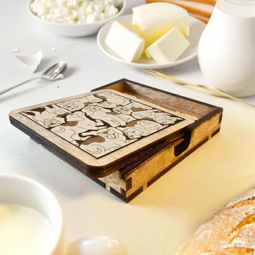 Miniatura 4 de 02 Posavasos de Perro Beagle - Juego de Posavasos de Madera con Rompecabezas de Perro Beagle - Posavasos Entrelazados tipo Rompecabezas con Diseño