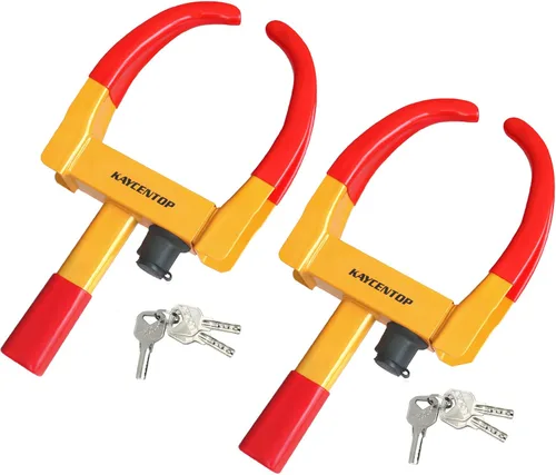 Miniatura 7 de KAYCENTOP Bloqueo Universal de Rueda, Bloqueo de Rueda de Seguridad para Remolque, Bloqueo de Neumático Antirrobo para Remolques, Carrito de Golf, 1