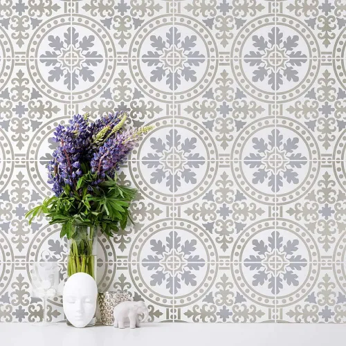 Miniatura 2 de Florenza Stencil Name - Plantillas de azulejos reutilizables para pintar el suelo - Plantillas de azulejos para un fácil cambio de imagen del baño