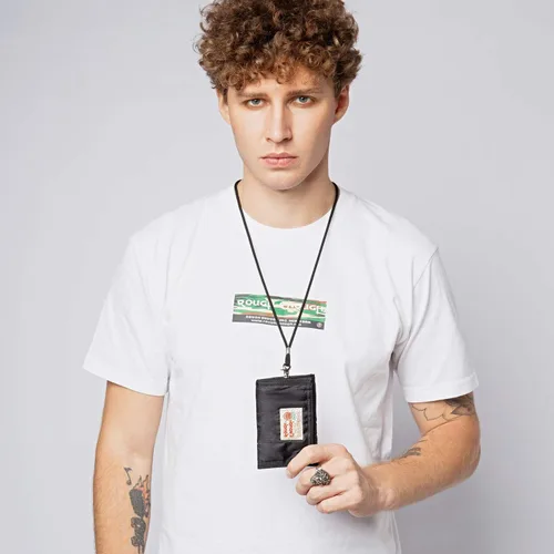 Miniatura 2 de Rough Enough - Cartera para niños con cordón para el cuello con cremallera, monedero y tarjetero color negro