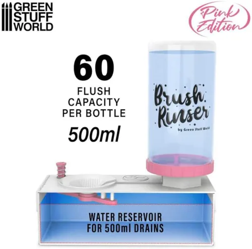 Miniatura 3 de Green Stuff World Cepillos Enjuagador de Botellas Actualización 500ML 16.9 fl oz 11885 Rosa - 11884 Verde GSWD (Rosa 11885)