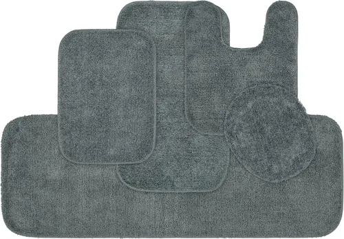 Miniatura 27 de Garland Rug 2 alfombras de baño tradicionales de nailon lavables color morado (17 x 24 pulgadas, 21 x 34 pulgadas), suaves, absorbentes y elegantes