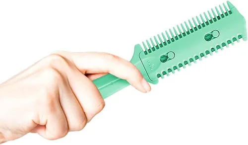 Miniatura 4 de Soft 'N Style - Juego de peines de afeitar para cortar el cabello, paquete de 3 - Peine de afeitar de doble cara, tijeras de peinado con cuchilla