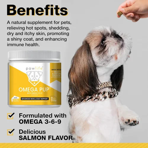 Miniatura 2 de Suplementos de aceite de pescado para perros, 60 vitaminas Omega 3 de aceite de pescado para perros, alivio de la picazón formulado por veterinarios