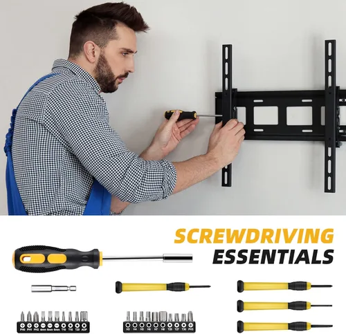 Miniatura 3 de URASISTO Kit de herramientas para el hogar de 40 piezas con caja de fácil transporte, pequeño juego de herramientas de mano básicas perfecto