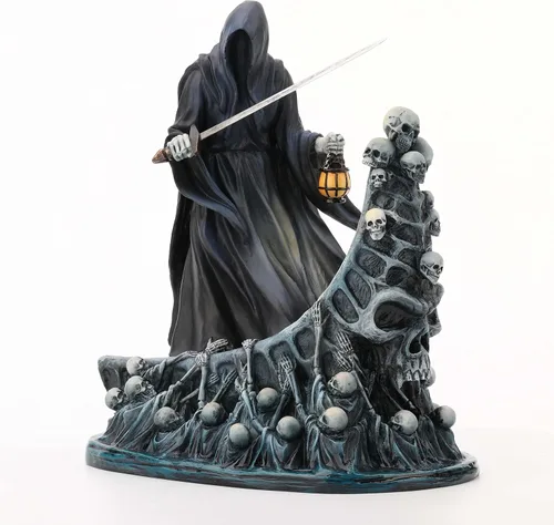 Veronese Design Escultura de resina pintada a mano, 7 7/8 pulgadas de alto, diseño de mensajero oscuro y el ferry de la maldita estatua de la parca