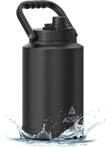 Miniatura 9 de Jarra Grande de Agua Aislada con Asa, Botella de Agua Aislada de Un Galón, Jarra de Agua de Acero Inoxidable de 1 Galón