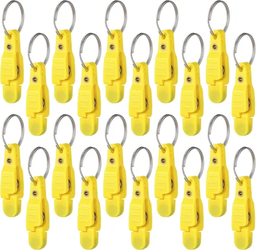 Miniatura 9 de Honoson 20 clips de liberación a presión de tensión pesada, clips de liberación acolchada, clips de arrastre con llavero para tablero de cepillado