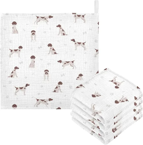 Miniatura 44 de Toallas de algodón para bebé, toallas de baño unisex para recién nacidos, toallitas naturales para piel delicada, 11.8 x 11.8 pulgadas, paquete de 5