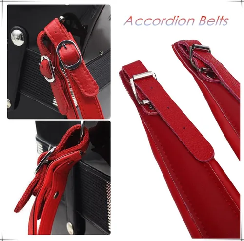 Miniatura 3 de Vbestlife Adult Accordion Straps, Adjustable Pu Leather Accordion Shoulder Straps Set Comfortable Accordion Belt (Black) Accordion Extra Large
