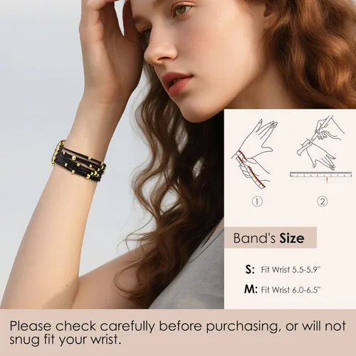 Miniatura 5 de VISOOM Pulsera bohemia con cuentas compatible con Apple Watch de 38/40/41/1.654 in para mujer – Correa elástica de iWatch para mujer para Apple