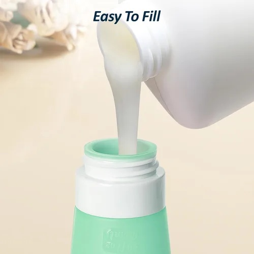 Miniatura 7 de PACKISM Paquete de 5 bolsas de aseo aprobadas por la TSA con botellas, kit de contenedor de viaje de silicona de 3 onzas a prueba de fugas