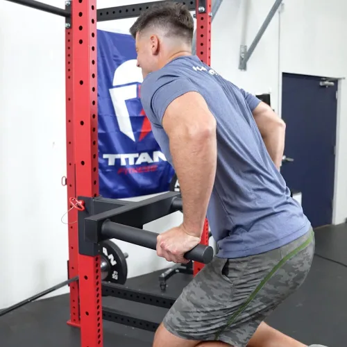 Miniatura 9 de Titan Fitness Barra de inmersión en Y para bastidores de potencia serie T-3, accesorio de inmersión montado en rack, capacidad de 500 libras