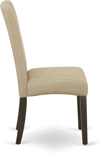 Miniatura 8 de EAST WEST FURNITURE Mesa rectangular de 4860 pulgadas y seis sillas Parson con patas de acabado capuchino y tela de lino, color marrón