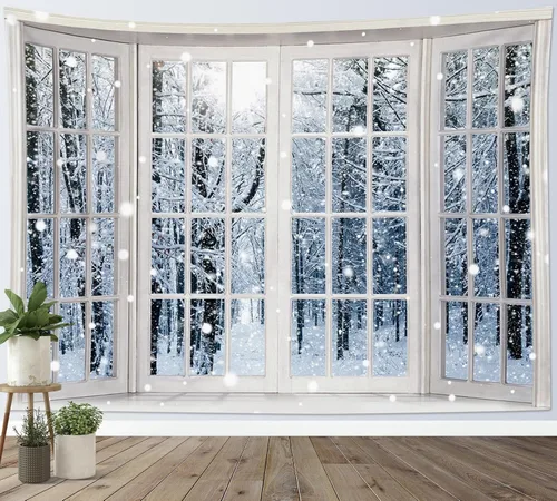 Miniatura 30 de HVEST Tapiz de cielo estrellado, nieve, montaña, para colgar en la pared, bosque de pinos, tapices para dormitorio, sala de estar, decoración