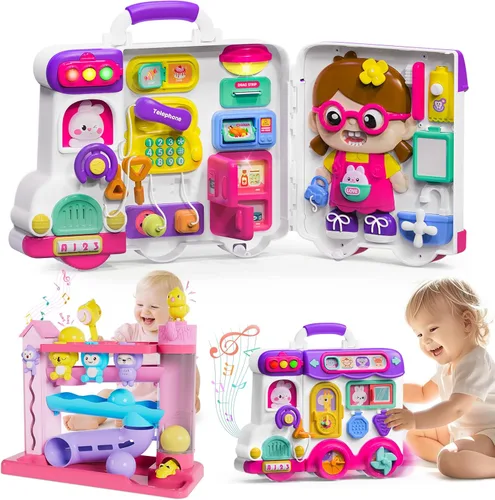 VOILBTOY Juguete musical para niñas de 1 a 2 años - Tablero Montessori ocupado y juguete de bola