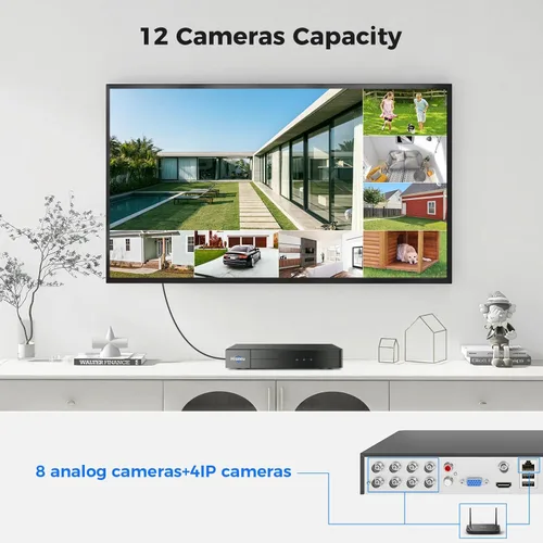 Miniatura 5 de Hiseeu Grabador de video digital de seguridad DVR de 4K 8 canales DVR avanzado de 8MP con detección de vehículos para cámara de seguridad CCTV