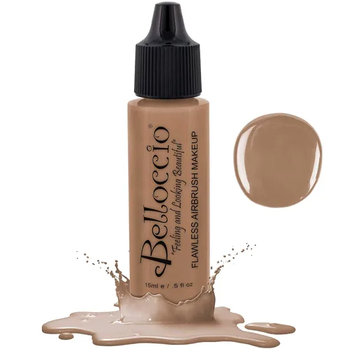 Miniatura 17 de Base de maquillaje aerógrafo, 1/2 botella Belloccio's, cosméticos profesionales Tonos beige claro-medio rosa