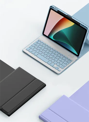 Miniatura 7 de kaitesi Funda para teclado para iPad 9ª 8ª 7ª generación 10.2/ Air 3ª generación Pro 10.5, cubierta inteligente de folio inteligente con teclado
