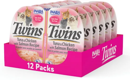 Miniatura 7 de INABA Gemelos para gatos, guarniciones/copas, 1.23 onzas por porción, 12 porciones, receta de pollo