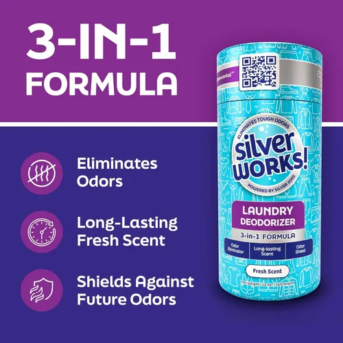 Miniatura 2 de SilverWorks! Desodorizador de lavandería, potenciador de aroma en lavado, eliminador de olores 3 en 1, aroma de larga duración, protege contra