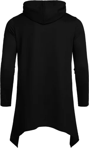 Miniatura 4 de COOFANDY - Sudadera larga con capucha para hombre, diseño hip hop tipo capa, de mezcla de algodón