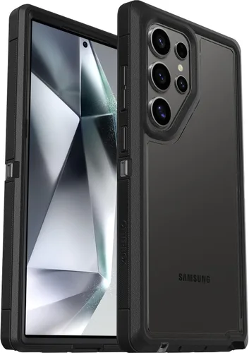 Miniatura 4 de OtterBox Funda transparente para Samsung Galaxy S24 Ultra Defender Series XT, lado oscuro (negro/transparente), sin pantalla, resistente, con cordón