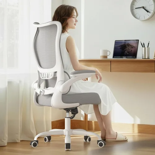 Miniatura 2 de Silla de oficina ergonómica de escritorio, cómoda silla de oficina de malla con respaldo alto con ruedas de apoyo lumbar, sillas de oficina