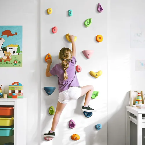 Miniatura 5 de TOPNEW 32 Agarres de Escalada en Roca de Múltiples Tamaños para Niños, Agarres de Pared de Roca para Adultos, Agarres de Pared de Escalada