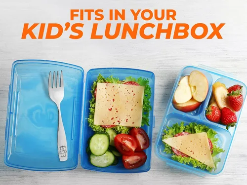 Miniatura 6 de Zulay Kitchen 4 utensilios para niños pequeños, juego de cubiertos de acero inoxidable para niños, tenedores seguros para niños y niños, borde liso